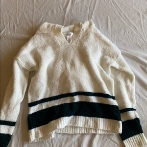 White and green sweater